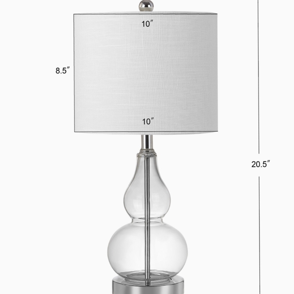 Jonathan Y NWT Anya Double Gourd Glass Table Lamp JYL1028E 20.5"H - Picture 3 of 8